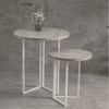Pine Hues Round Oblique Nesting Tables, Side Tables, Wooden Tables, Living Room Decor