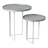 Transcendent Tinge Powder Blue Round Oblique Nesting Tables, Side Tables, Wooden Tables, Living Room Decor