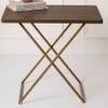 Walnut Engineered Wood Side Table in Matte Finish