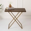 Walnut Engineered Wood Side Table in Matte Finish