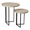 Transcendent Tinge Light Gold Round Oblique Nesting Tables, Side Tables, Wooden Tables, Living Room Decor