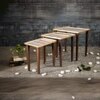 Linen Lines Solid Wood Nested End Table - Set of 3