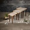 Linen Lines Solid Wood Nested End Table - Set of 3