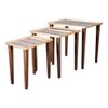 Linen Lines Solid Wood Nested End Table - Set of 3