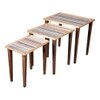 Linen Lines Solid Wood Nested End Table - Set of 3