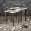 Linen Lines Solid Wood Nested End Table - Set of 2