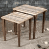 Linen Lines Solid Wood Nested End Table - Set of 2