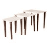 Herringbone Solid Wood Nested End Table in Paper Finish - Set of 3