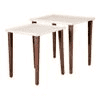 Herringbone Solid Wood Nested End Table in Paper Finish - Set of 2