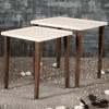 Herringbone Solid Wood Nested End Table in Paper Finish - Set of 2