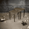 Syaahi Solid Wood Nested End Table in Paper Finish - Set of 3