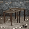 Syaahi Solid Wood Nested End Table in Paper Finish - Set of 3