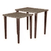 Syaahi Solid Wood Nested End Table in Paper Finish - Set of 3