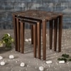 Iznik Solid Wood Nested End Table in Laminate Finish - Set of 3