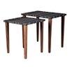 Tesseract Solid Wood Rectangular Nested End Table in Paper Finish - Set of 2