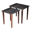 Tesseract Solid Wood Rectangular Nested End Table in Paper Finish - Set of 2