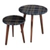 Tesseract Solid Wood Round Nested End Table in Paper Finish - Set of 2