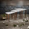 Blossom Solid Wood Nested End Table in Paper Finish - Set of 3