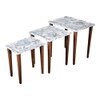 Blossom Solid Wood Nested End Table in Paper Finish - Set of 3
