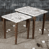 Bliss Solid Wood Rectangular Nested End Table in Paper Finish - Set of 2