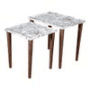 Bliss Solid Wood Rectangular Nested End Table in Paper Finish - Set of 2
