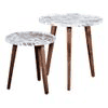 Bliss Solid Wood Round Nested End Table in Paper Finish - Set of 2