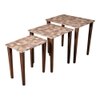 Hexagon Patches Solid Wood Nested End Table in Laminate Finish - Set of 3