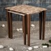 Hexagon Patches Solid Wood Nested End Table in Laminate Finish - Set of 2