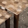 Hexagon Patches Solid Wood Nested End Table in Laminate Finish - Set of 2