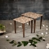 Hexagon Patches Solid Wood Nested End Table in Laminate Finish - Set of 2