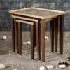 Khimkhwab Solid Wood Nested End Table - Set of 3