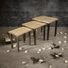Majestic Cream Solid Wood Nested End Table - Set of 3