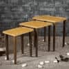Sunehri Solid Wood Nested End Table in Paper Finish - Set of 3