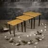 Sunehri Solid Wood Nested End Table in Paper Finish - Set of 3