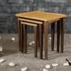 Sunehri Solid Wood Nested End Table in Paper Finish - Set of 3