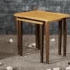 Sunehri Solid Wood Nested End Table in Paper Finish - Set of 3