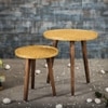 Sunehri Solid Wood Nested End Table in Paper Finish - Set of 2