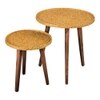 Sunehri Solid Wood Nested End Table in Paper Finish - Set of 2
