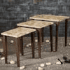 Paisley Solid Wood Nested End Table in Paper Finish - Set of 3
