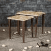 Paisley Solid Wood Nested End Table in Paper Finish - Set of 2