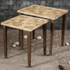 Paisley Solid Wood Nested End Table in Paper Finish - Set of 2