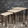 Chevron Solid Wood Nested End Table in Paper Finish - Set of 3