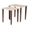 Chevron Solid Wood Rectangular Nested End Table in Paper Finish - Set of 2