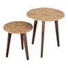 Gold Leaves Solid Wood Nested End Table in Paint Finish - Set of 2