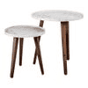 Kaarigari Solid Wood Nested End Table in Paper Finish - Set of 2