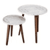 Kaarigari Solid Wood Nested End Table in Paper Finish - Set of 2