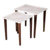 Bhav Solid Wood Rectangular Nested End Table in Paper Finish - Set of 2