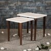 Bhav Solid Wood Rectangular Nested End Table in Paper Finish - Set of 2
