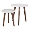 Bhav Solid Wood Round Nested End Table in Paper Finish - Set of 2