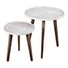Bhav Solid Wood Round Nested End Table in Paper Finish - Set of 2